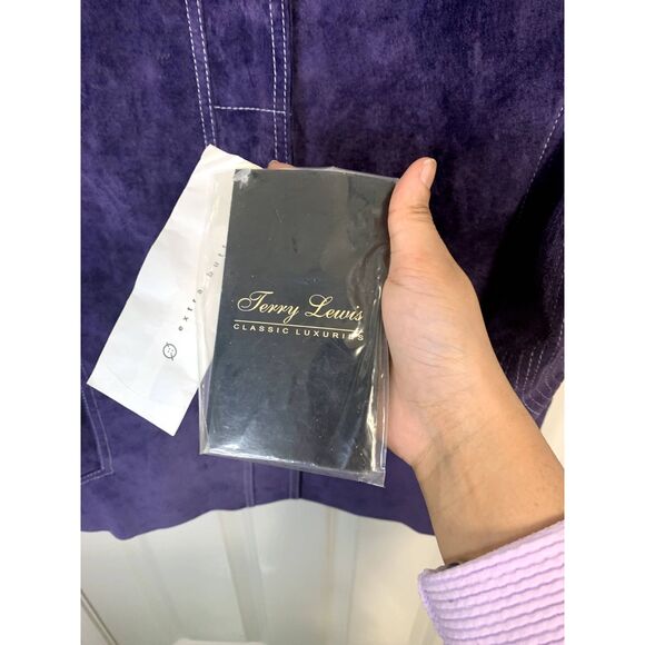 Terry Lewis Classic Luxuries Purple Leather Suede Jacket Size 14 NWT - Picture 6 of 9